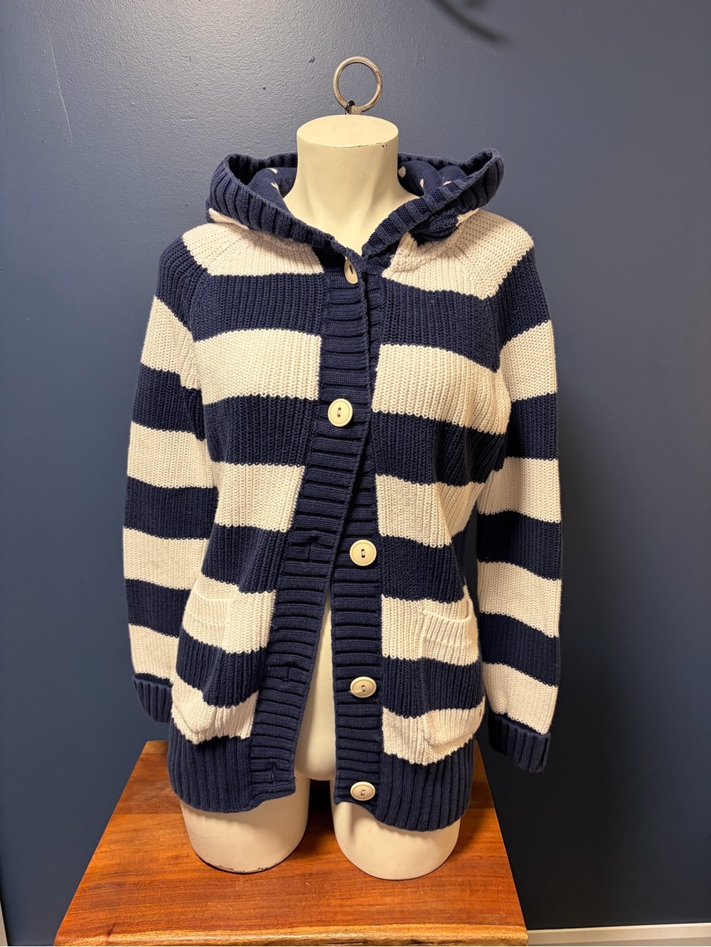 Teenie Weenie Striped Hooded Cardigan Knit Sweater - Women’s S/M
